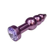 Stainless-steel acrylic-gem accessories plug probe anal butt butt-stuff anal-plug butt-plug buttplug anal-play nonvibe non-vibe nonvibrating non-vibrating double-bubble dual-bulb gemstone-base progressive unique gleaming smooth durable temperature-responsive temp-play unisex adult-toys purple lavender