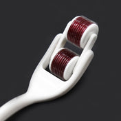 ABS-plastic pinwheel wartenberg variant metallic spikes thorns needles double roller double-wheel 9-rows separate-axis neurological maximum sensation sensory-play medical-play bondage bdsm bdsm-play adult-toys white