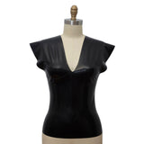 Drop Shoulders V-Back Latex Top