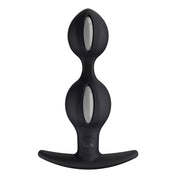Silicone non-porous plug butt buttplug anal weighted inner balls duo rocker base bouncing rolling motion bump roll anal-play non-vibe non-vibrating waterproof adult-toys black