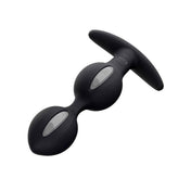 Silicone non-porous plug butt buttplug anal weighted inner balls duo rocker base bouncing rolling motion bump roll anal-play non-vibe non-vibrating waterproof adult-toys black