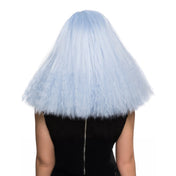 Synthetic-hair synthetic hair wig head-gear headgear long frizzy crimped ends volume soft non-itchy weft brushable combable stylable pre-styled prestyled side-sweeping bangs adjustable heat-safe curling-iron flat-iron flatiron dynamite-collection rockstar rock-star dynamic fashion dramatic fun accessories blue blue-tonium bluetonium sky-blue light-blue powder-blue cornflower-blue