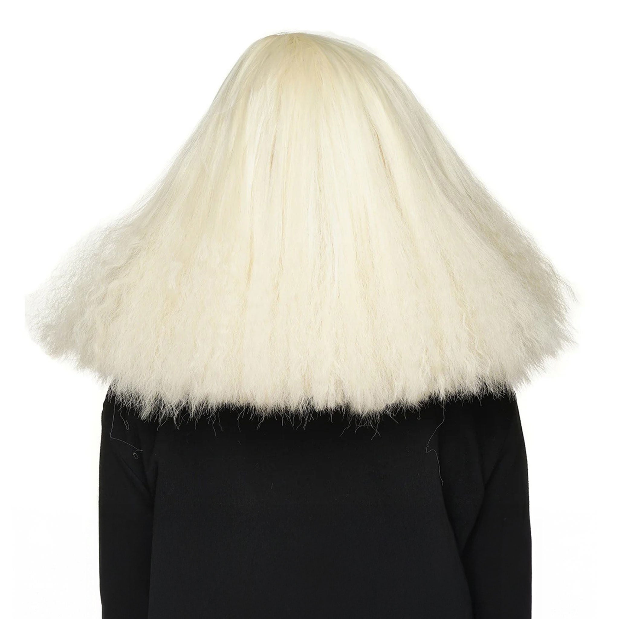 Synthetic-hair synthetic hair wig head-gear headgear long frizzy crimped ends volume soft non-itchy weft brushable combable stylable pre-styled prestyled side-sweeping bangs adjustable heat-safe curling-iron flat-iron flatiron dynamite-collection rockstar rock-star dynamic fashion dramatic fun accessories white blonde platinum-blonde platinum-blonde-blast blond platinum-blond platinum-blond-blast