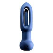 Flapping Open Shaft Vibrating Anal Plug with Remote- Blue