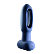 Flapping Open Shaft Vibrating Anal Plug with Remote- Blue