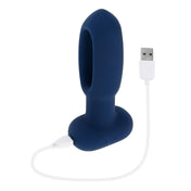 Flapping Open Shaft Vibrating Anal Plug with Remote- Blue