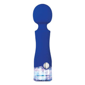 Submersible Glitter Handle Textured Vibrating Wand- Blue