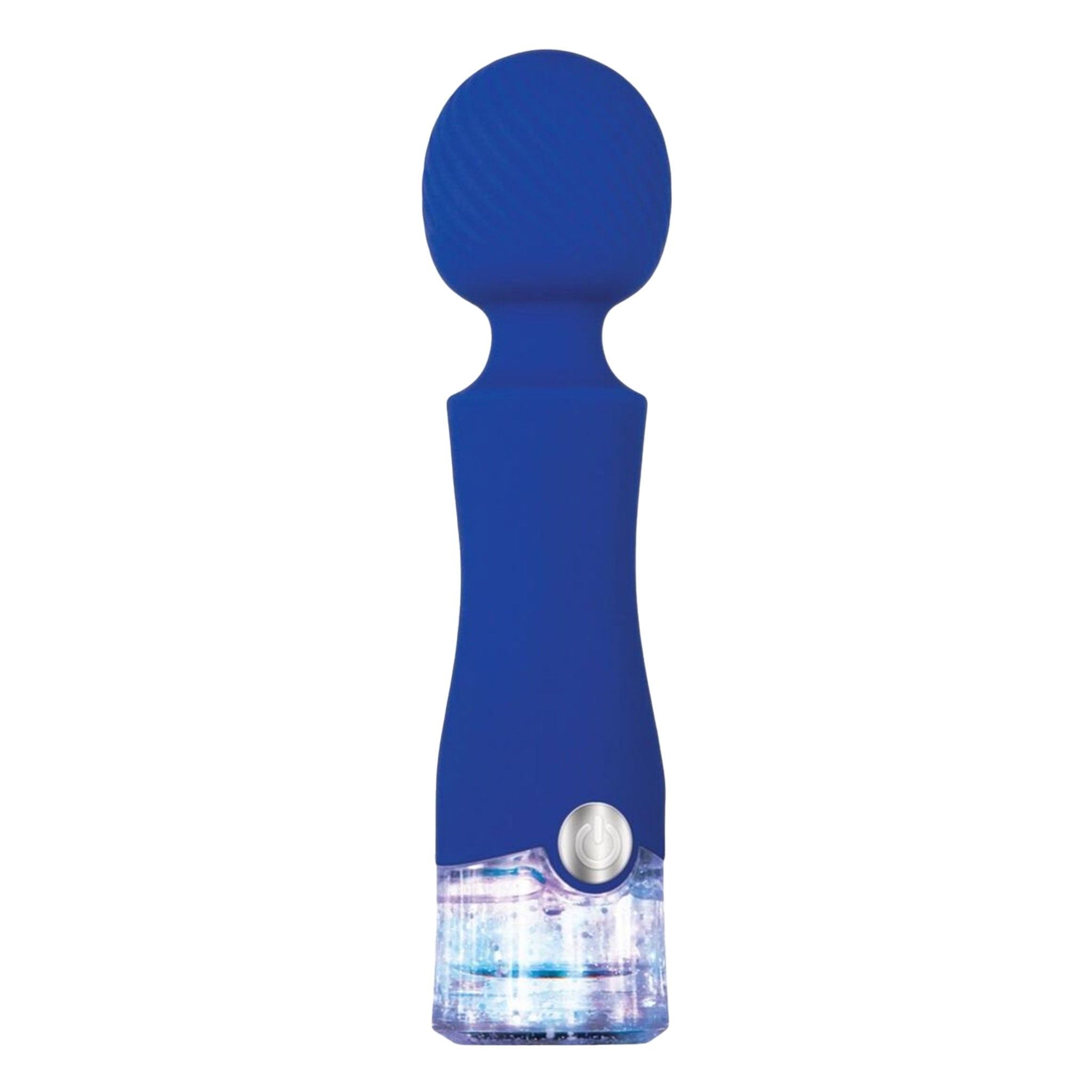 Submersible Glitter Handle Textured Vibrating Wand- Blue