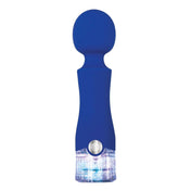 Submersible Glitter Handle Textured Vibrating Wand- Blue