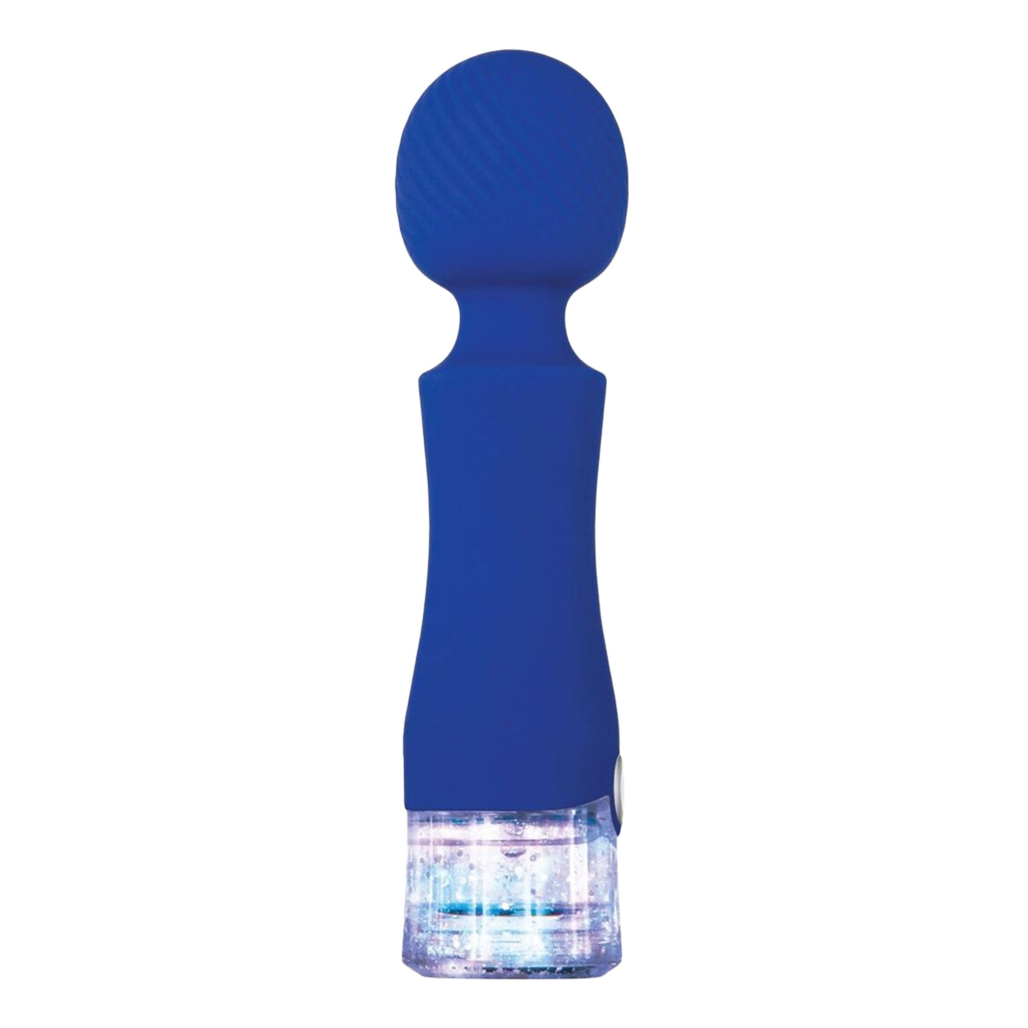 Submersible Glitter Handle Textured Vibrating Wand- Blue