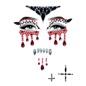 Adhesive body face jewelry jewels stickers Bloody vampire red black halloween