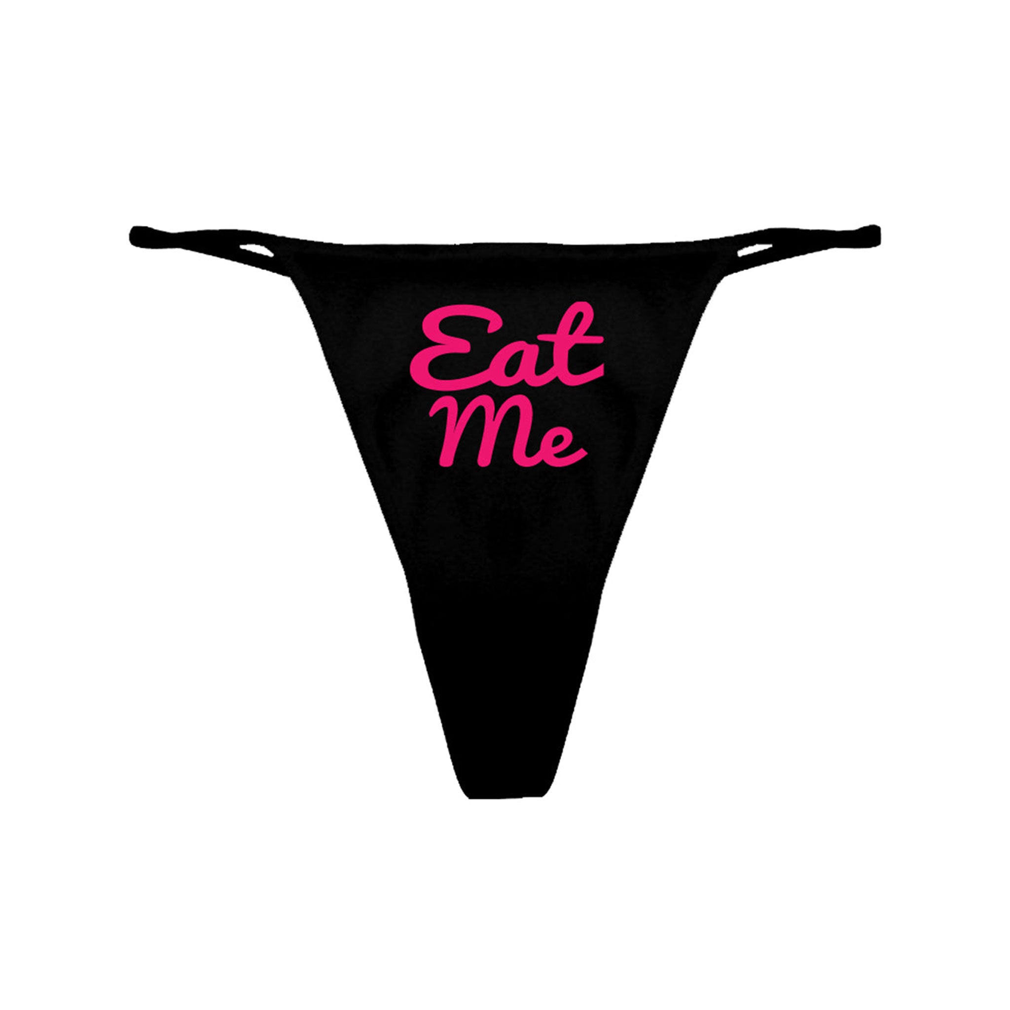 Cotton apparel bottoms intimates lingerie underwear panties panty thong g-string silk-screen silkscreen-printing screen-printing statement novelty cunnilingus pussy-eating sexy cheeky playful fun fetish fashion alt-fashion alternative punk cyber goth gothic gothic-doll festival bedroom dungeon kink kinky kinkwear costume cosplay halloween e-girl female femme feminine womens black eat-me 
