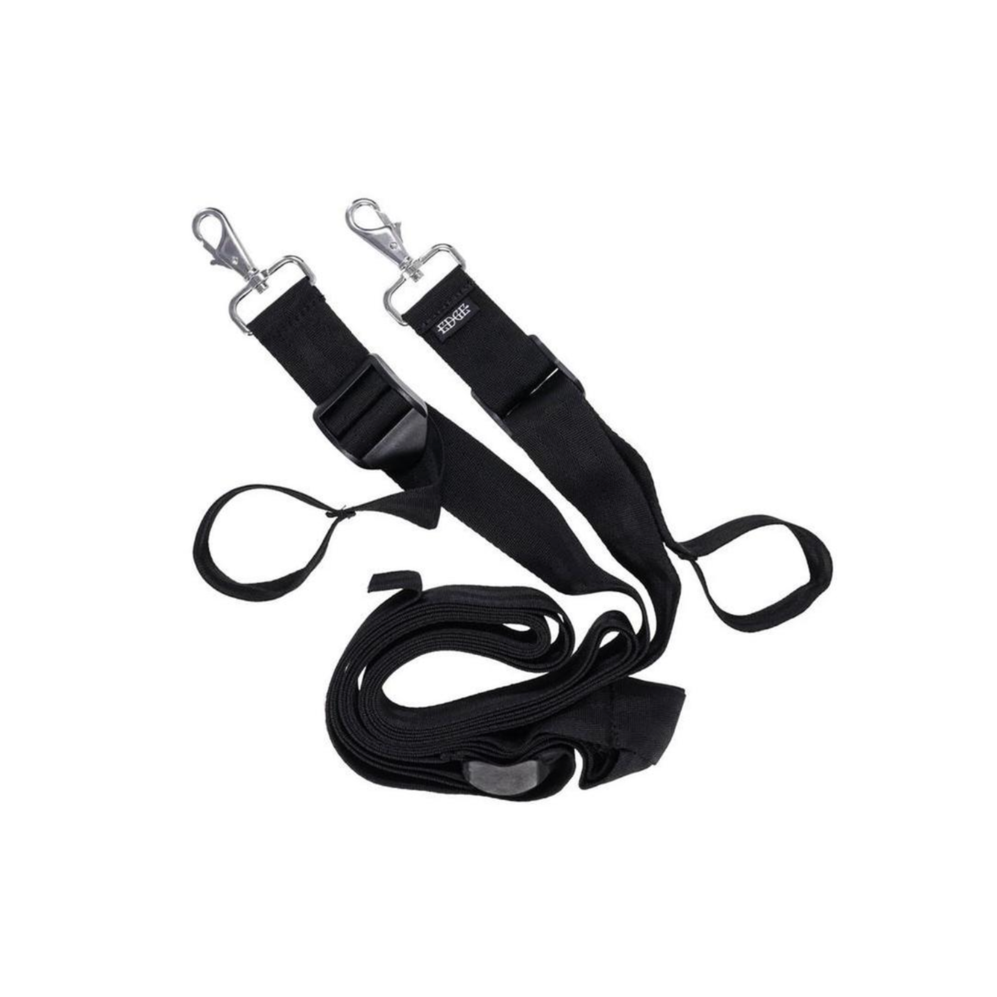 edge adjustable door restraints black over door strap system heavy duty clips adjustable straps bondage accessory portable setup durable fabric straps adult accessory