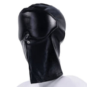 Spandex leather PU polyester iron-grommets accessories headgear hood blindfold padded-blindfold padded-eyes eye-divot blackout integrated blocks-light nostril-holes vents full-coverage stretchy reinforced-stitching breathable comfortable edgy contoured secure durable sleek form-fitting fetish fashion alt-fashion alternative bedroom dungeon dark aesthetic bondage bdsm bdsm-toys bdsm-fashion submission kink kinky kinky-play sensory-play sensory-deprivation anonymous costume cosplay halloween adult-toys unisex