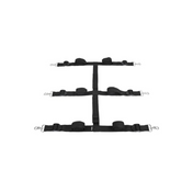 Under-the-bed bondage system, 6-point restraints, black, universal fit.