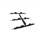 Under-the-bed bondage system, 6-point restraints, black, universal fit.