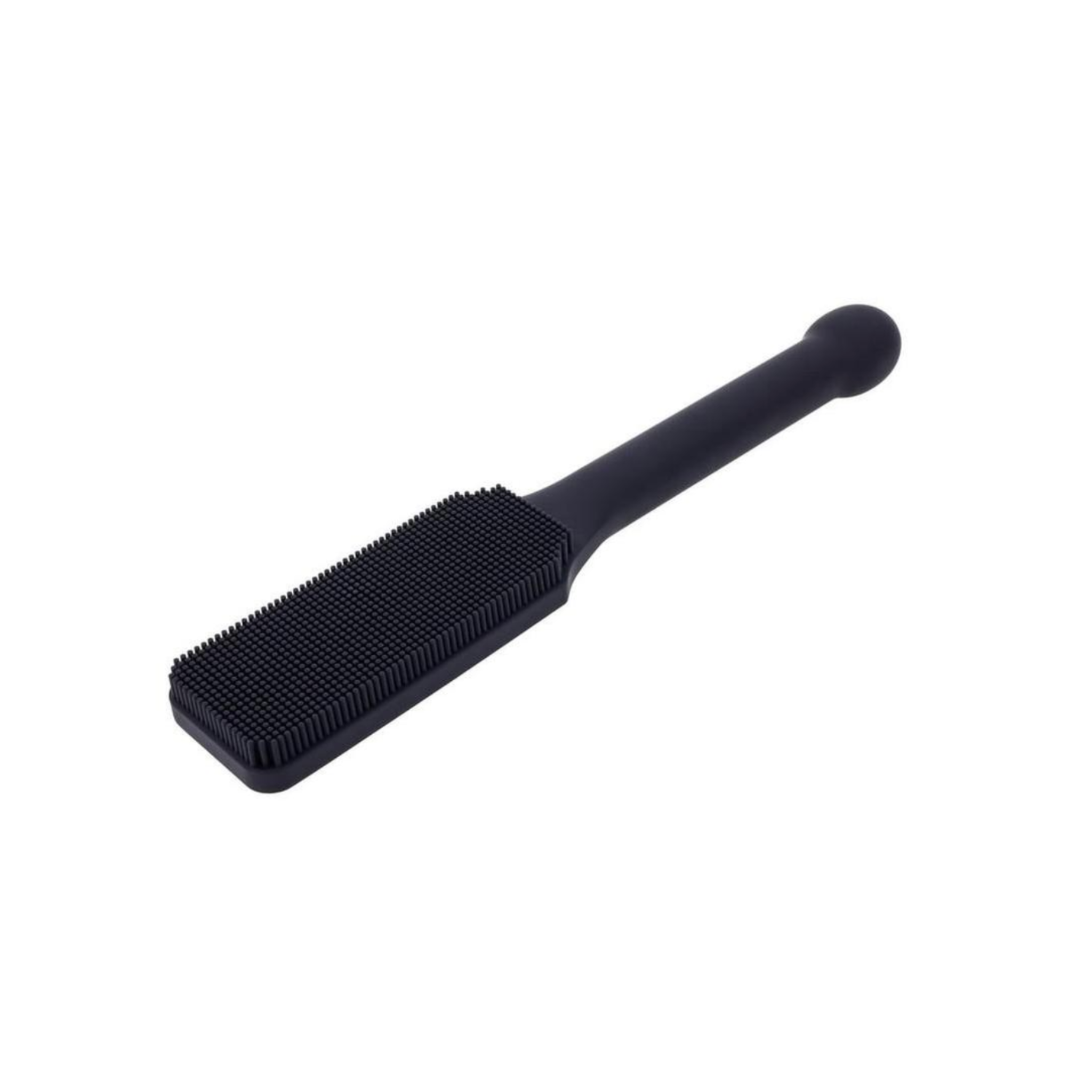 edge pins needles silicone paddle black textured bristle paddle flexible head reinforced handle body safe silicone adult accessory sensation play tool edgy design
