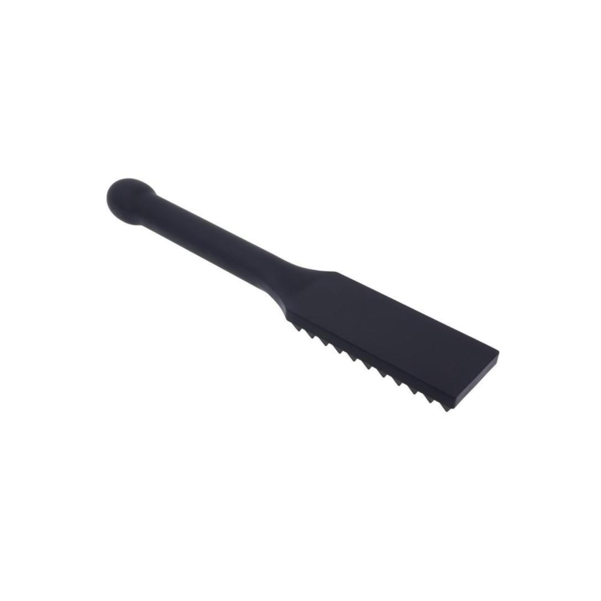 edge spiked silicone paddle black textured paddle raised spikes silicone impact toy reinforced handle durable body safe material adult accessory edgy design