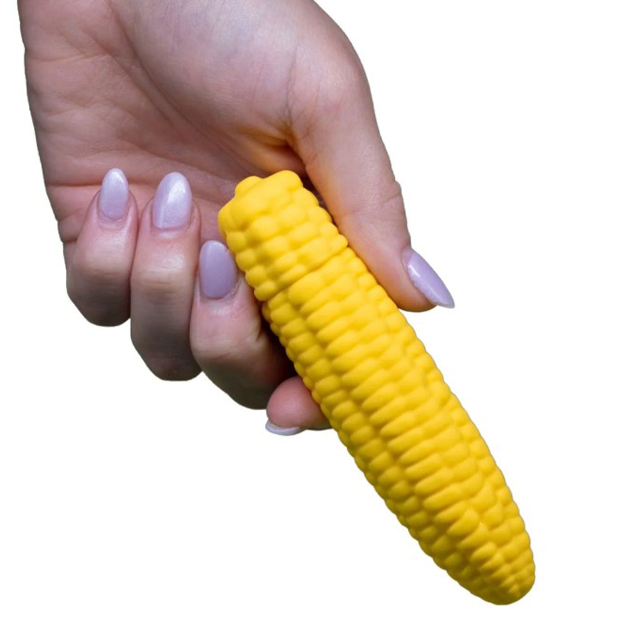 Silicone vibrator vibrating vibration vibe bullet corn corncob corn-cob ribbed splashproof multi-speed pocket travel-size compact vegan vegetable veggie clit clitoral clitoris stim stimulator stimulation bullet unisex adult-toys yellow