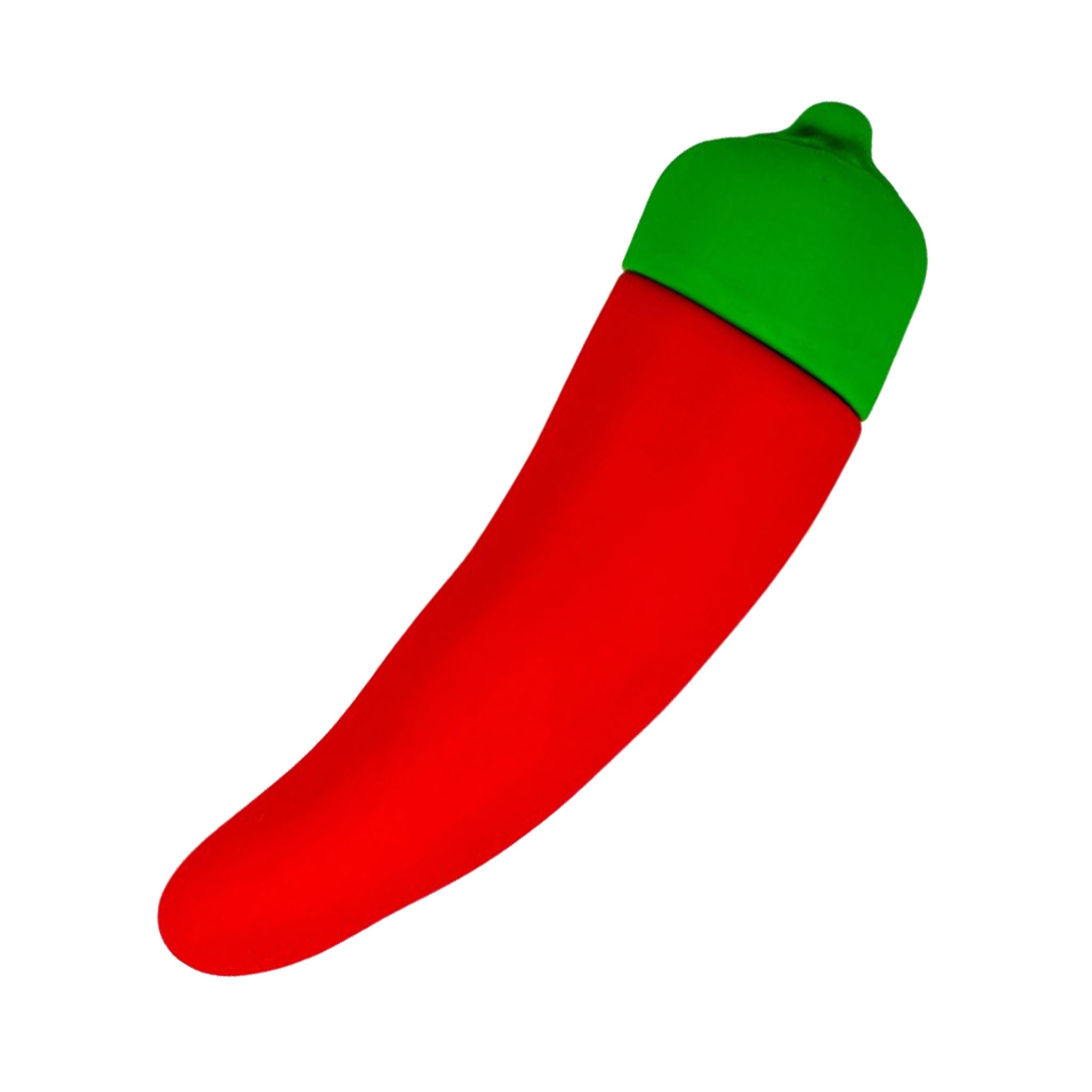 Silicone vibrator vibrating vibration vibe bullet pepper chili mexican curved splashproof multi-speed pocket travel-size compact vegan vegetable veggie clit clitoral clitoris g-spot gspot stim stimulator stimulation bullet unisex adult-toys red