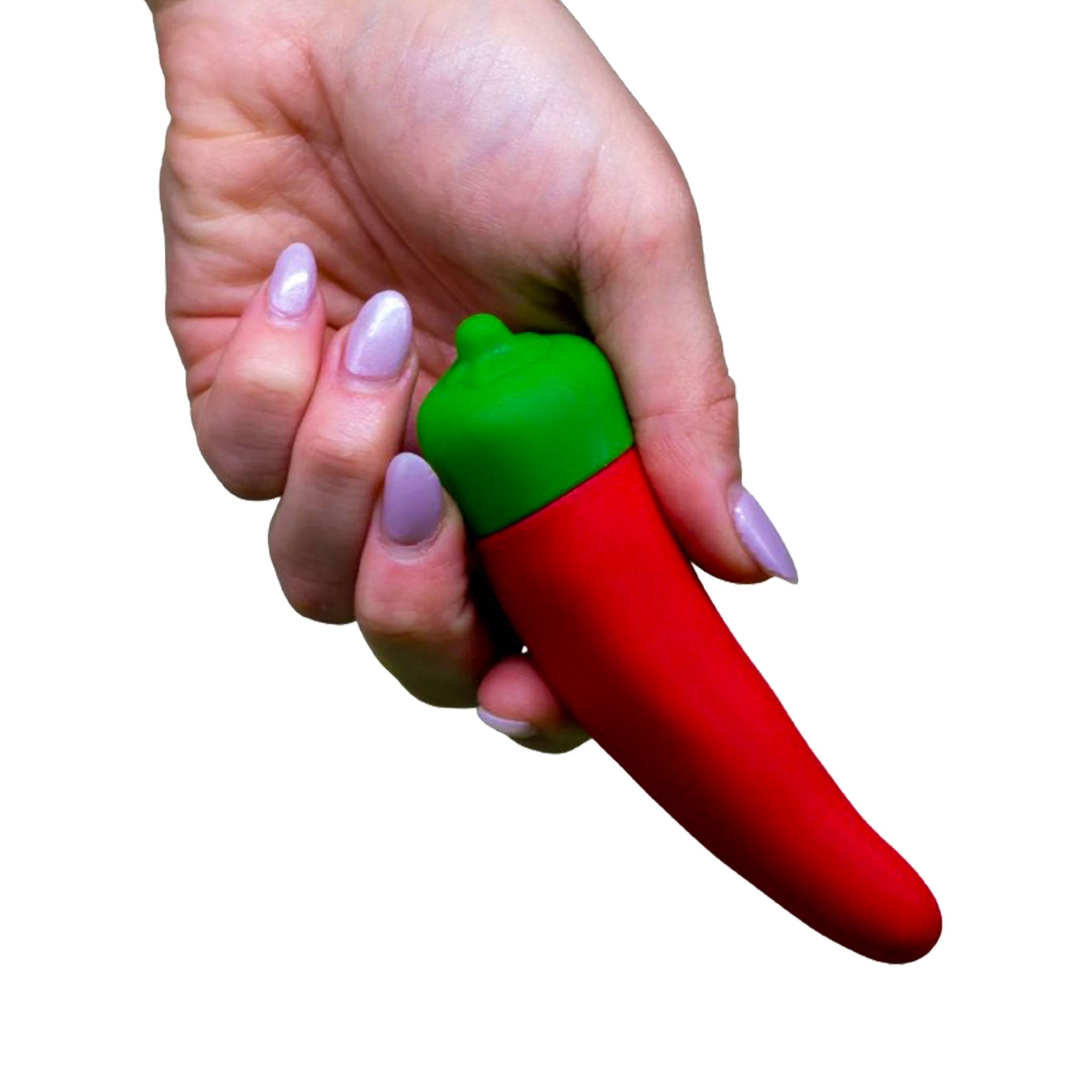 Silicone vibrator vibrating vibration vibe bullet pepper chili mexican curved splashproof multi-speed pocket travel-size compact vegan vegetable veggie clit clitoral clitoris g-spot gspot stim stimulator stimulation bullet unisex adult-toys red