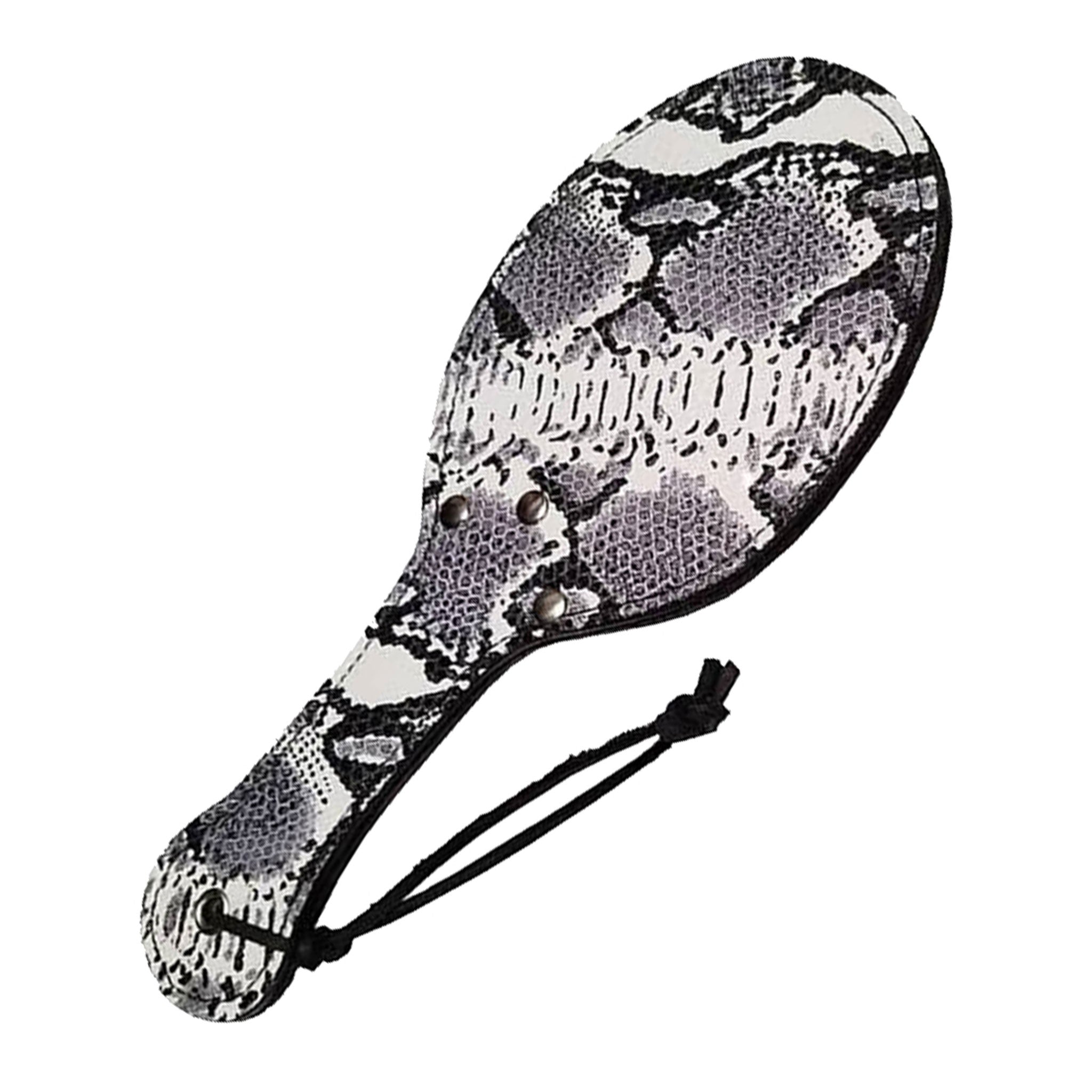 Leather genuine-leather exotic-leather accessories paddle oval-shaped mini-paddle bondage bdsm bdsm-toys bdsm-play bdsm-gear kink kinky kinky-toys kinky-play impact impact-toys impact-play pain spanking discipline sting stocking-stuffer gift adult-toys snakeskin snake-skin