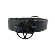 Large Pentagram U-rings Choker Black