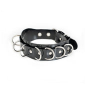 Patent genuine leather choker collar bondage bdsm D-ring leads leash kinky accessories black