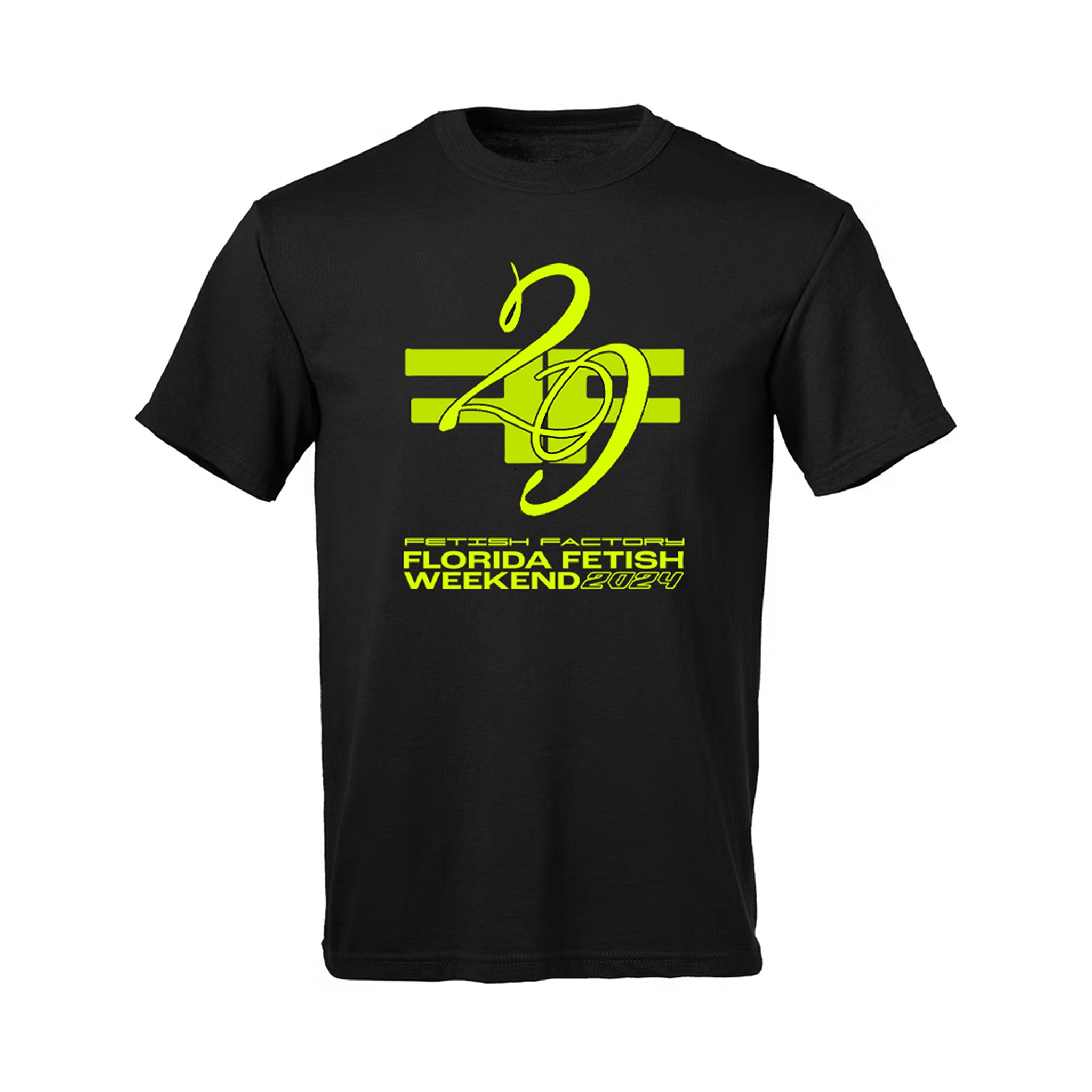 Cotton apparel tops shirt t-shirt tshirt short-sleeve shortsleeve sleeves sleeved crewneck crew-neck branding branded ff-logo logo-gear fetish fashion alt-fashion punk goth gothic goth-doll bondage bdsm bdsm-gear kink kinky kinky-gear kinkwear clubwear unisex black green neon-green FFW29 monogram 