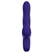 Silicone ABS-plastic accessories insertable vibe vibrator vibrating vibration rabbit g-spot p-spot a-spot clit clitoral clitoris stim stimulator stimulating stimulation dildo dong curved-tip triple-action thumping ring-handle waterproof usb-rechargeable ergonomic soft flexible adult-toys female femme feminine womens purple