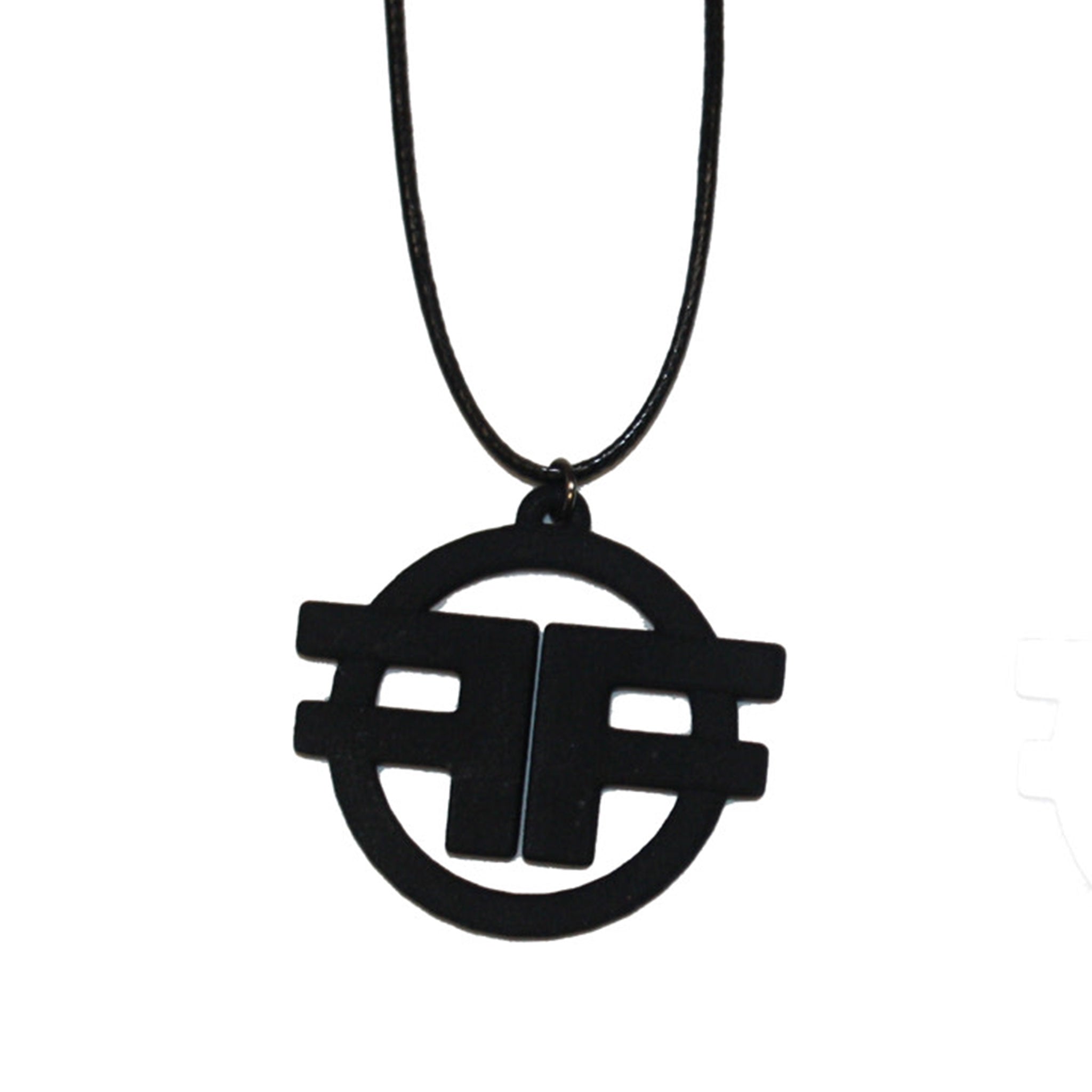 Cotton waxed-cotton resin accessories jewelry necklace choker medallion cord cotton-cord lobster-clasp back-closure ff-logo logo-gear branded branding 3d-printed laser-print fetish-community fetish fashion alt-fashion punk goth gothic bondage bdsm bdsm-gear kink kinky kinky-gear kinkwear clubwear gift unisex black