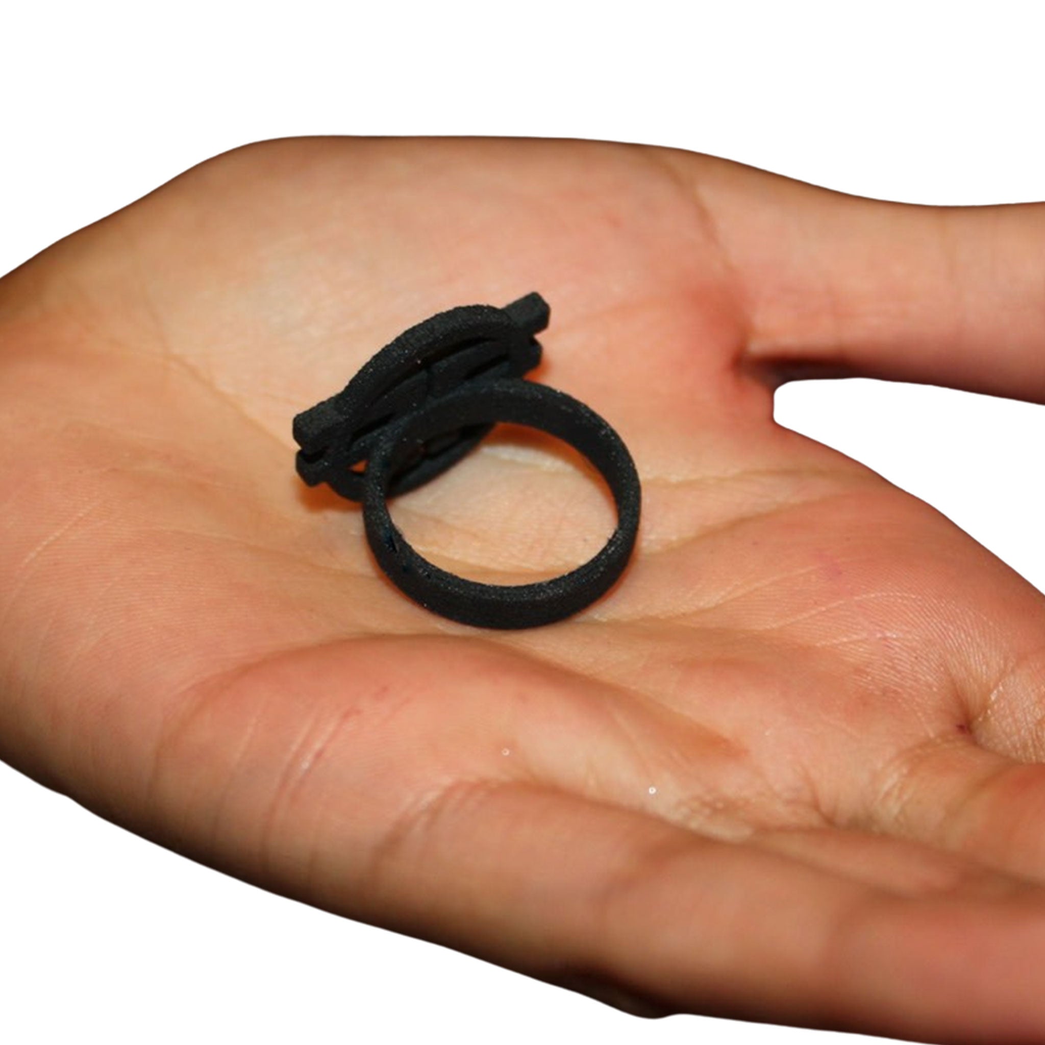 Resin 3d-printed laser-printed textured accessories jewelry hand-gear ring ff-logo logo-gear branded branding fetish-community bondage bdsm bdsm-gear kink kinky kinky-gear kinkwear clubwear gift unisex black