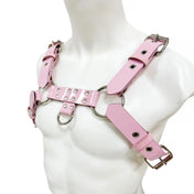 Patent leather chest harness top bulldog D-ring O-ring buckled unisex costume pet training accessories baby-pink