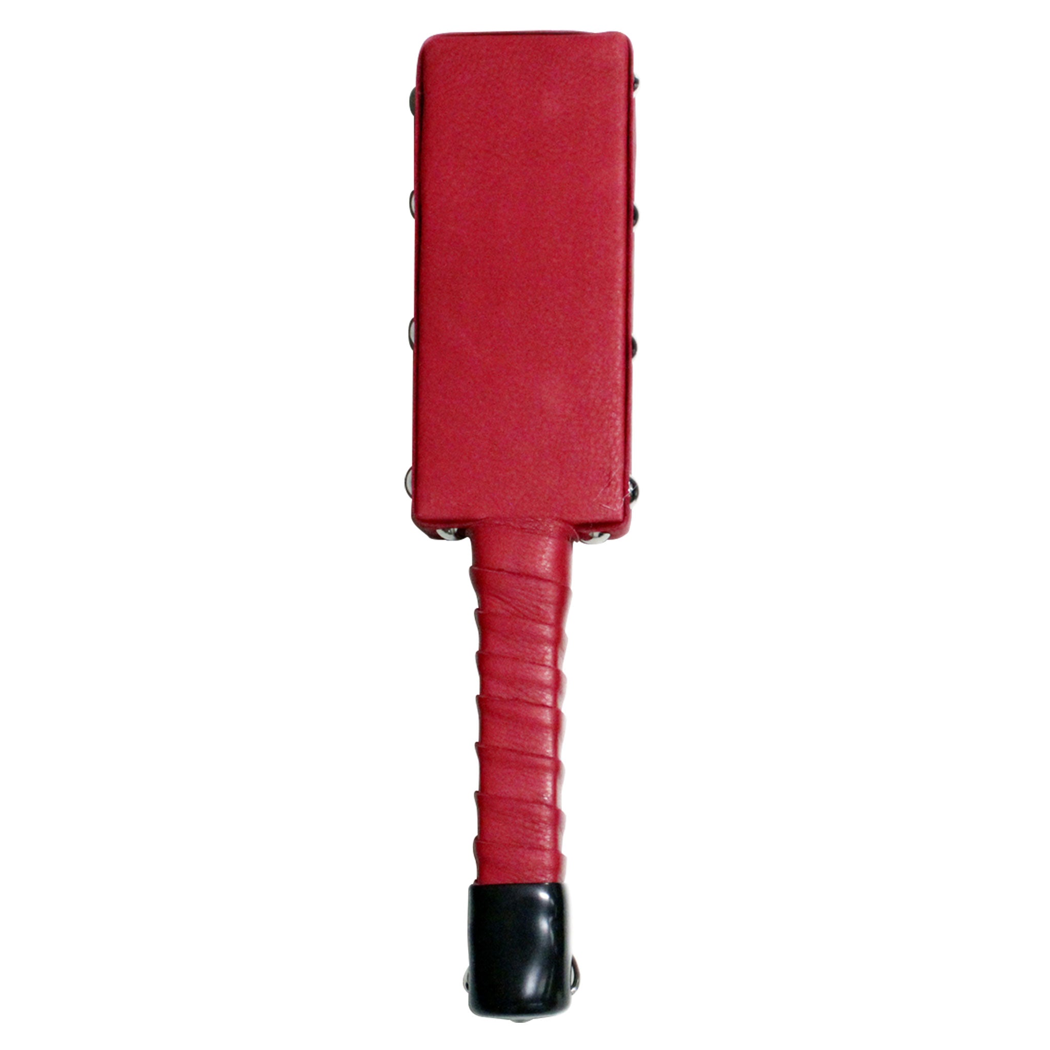 Wooden paddle leather wrapped metallic studded impact-toys kinky red