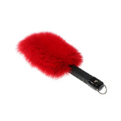 Fox fur wooden paddle leather bound wrapped kinky impact-toys red