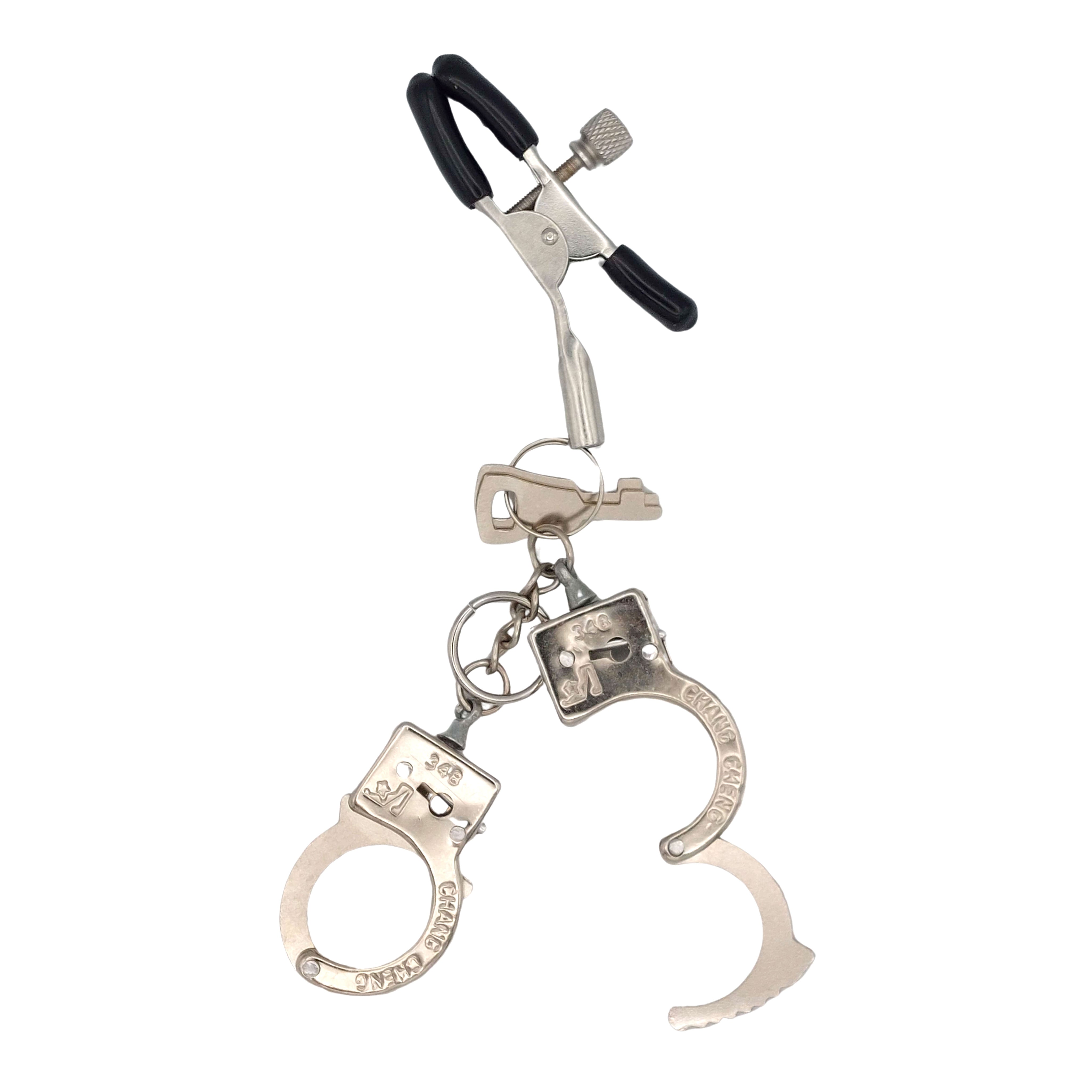 Nipple Clamps with Handcuff Charms