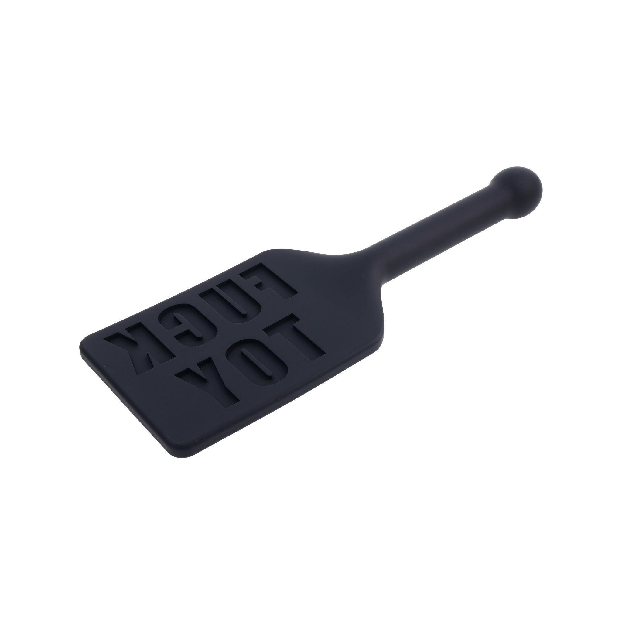 Silicone impact impact-play impact-toys paddle flexible reinforced handle insertable carved imprinted fuck-toy statement sadism masochism sadomasochism bdsm bdsm-gear bdsm-play kink kinky kinky-play adult-toys black