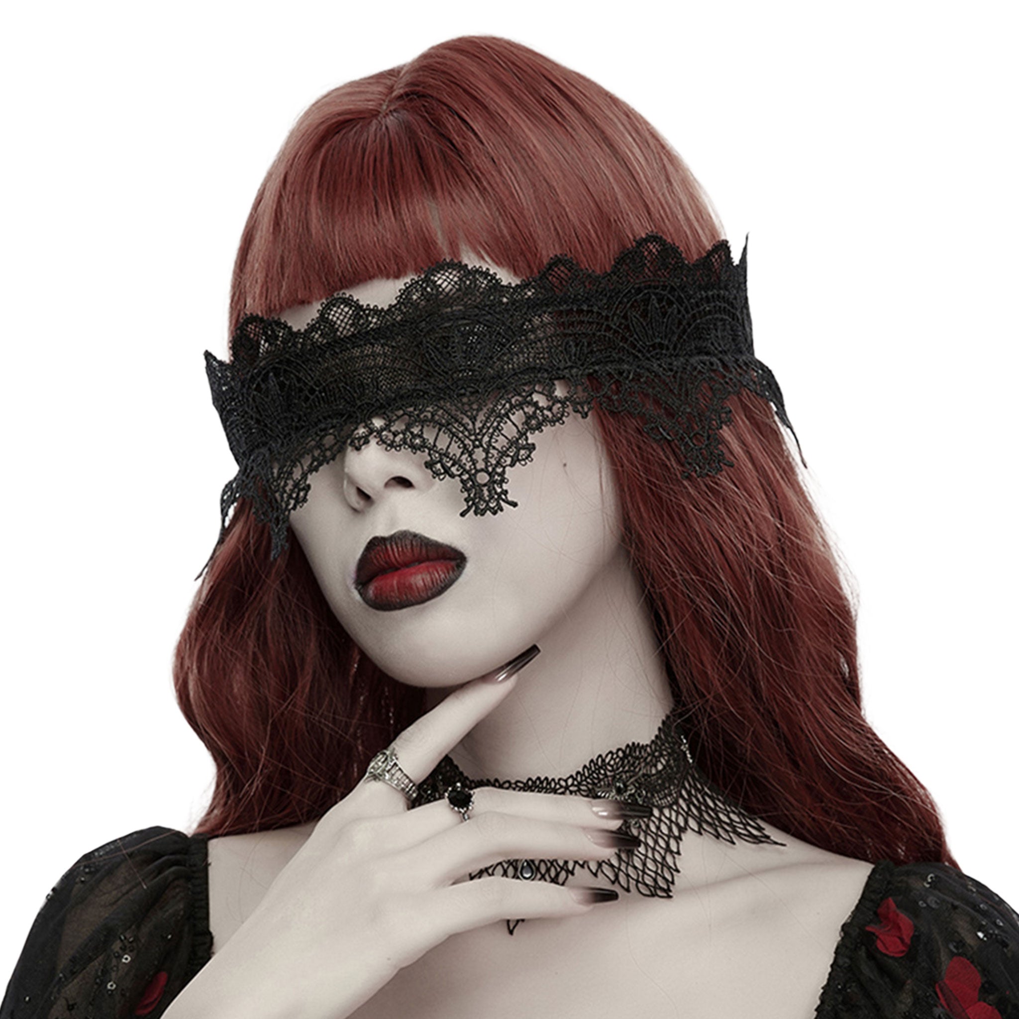 Velcro polyester lace mesh feathers chicken-feathers see-through see-thru accessories head-gear head-piece headband hair-clips feathered rose adjustable distinctive layered dark sweet fetish fashion alt-fashion alternative goth gothic fantasy festival pet-play avian bird chicken costume cosplay halloween halloween-accessories fallen-angel afterdark-collection unisex black