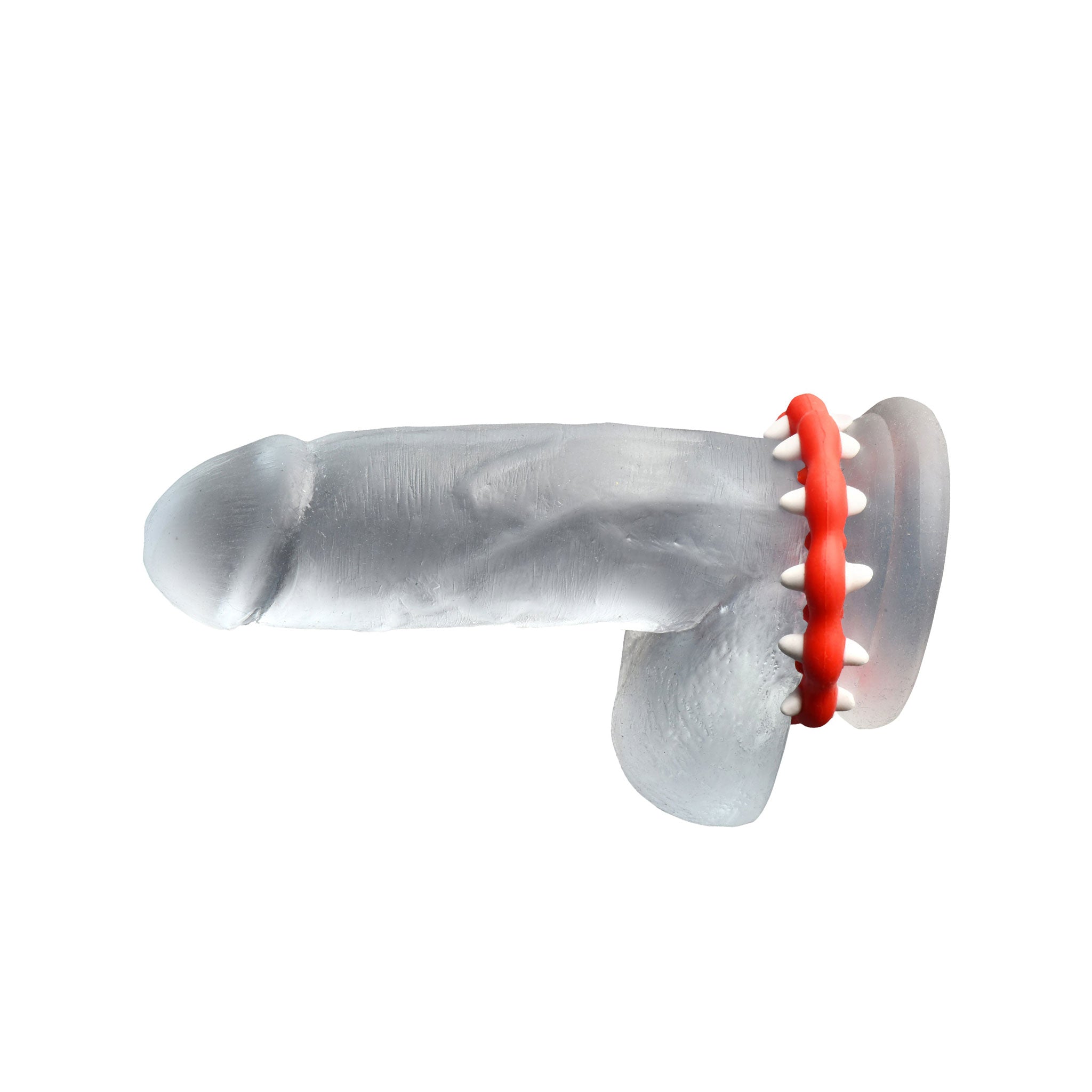 Silicone cock ring cockring cock-ring cnb c&b cock&ball cock-and-ball nonvibe nonvibe non-vibrating nonvibrating mouth fangs teeth textured beast stretchy fantasy adult-toys creature-cocks red