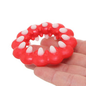 Silicone cock ring cockring cock-ring cnb c&b cock&ball cock-and-ball nonvibe nonvibe non-vibrating nonvibrating mouth fangs teeth textured beast stretchy fantasy adult-toys creature-cocks red