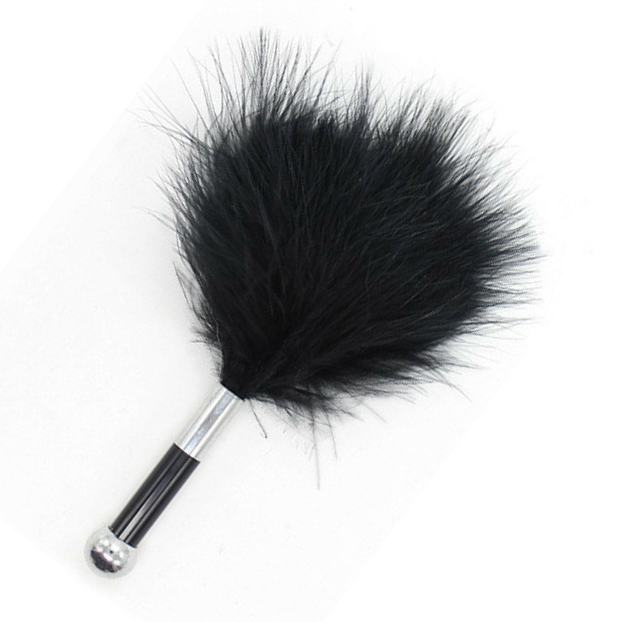 Acrylic feather tail-feather feather-down feather-burst natural adult-toys tickler feather-tickler acrylic handle soft heightened-pleasure stylish arousal full-body two-tone luxurious intuitive bondage bdsm bdsm-toys kink kinky kinky-play sensory sensory-play sensation-play tickle touch skin-play couples couples-play unisex black