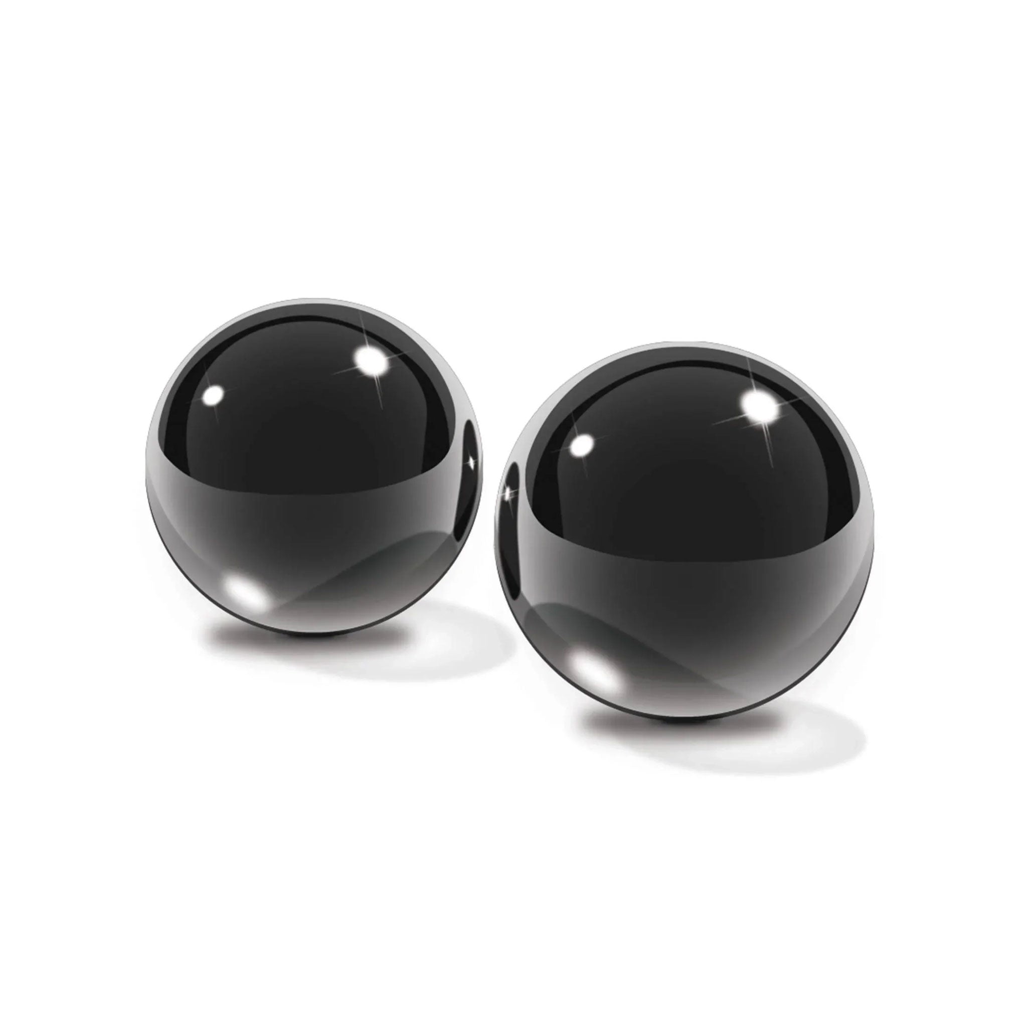 Glass borosilicate-glass pyrex accessories ben-wa balls weighted-balls stim stimulation non-vibe nonvibe non-vibrating non-vibrating kegels-muscles kegels inner-muscles non-porous hypoallergenic body-safe naughty luxurious gorgeous smooth orgasm orgasmic kink kinky kinky-toys adult-toys female femme feminine womens black transparent smoke 