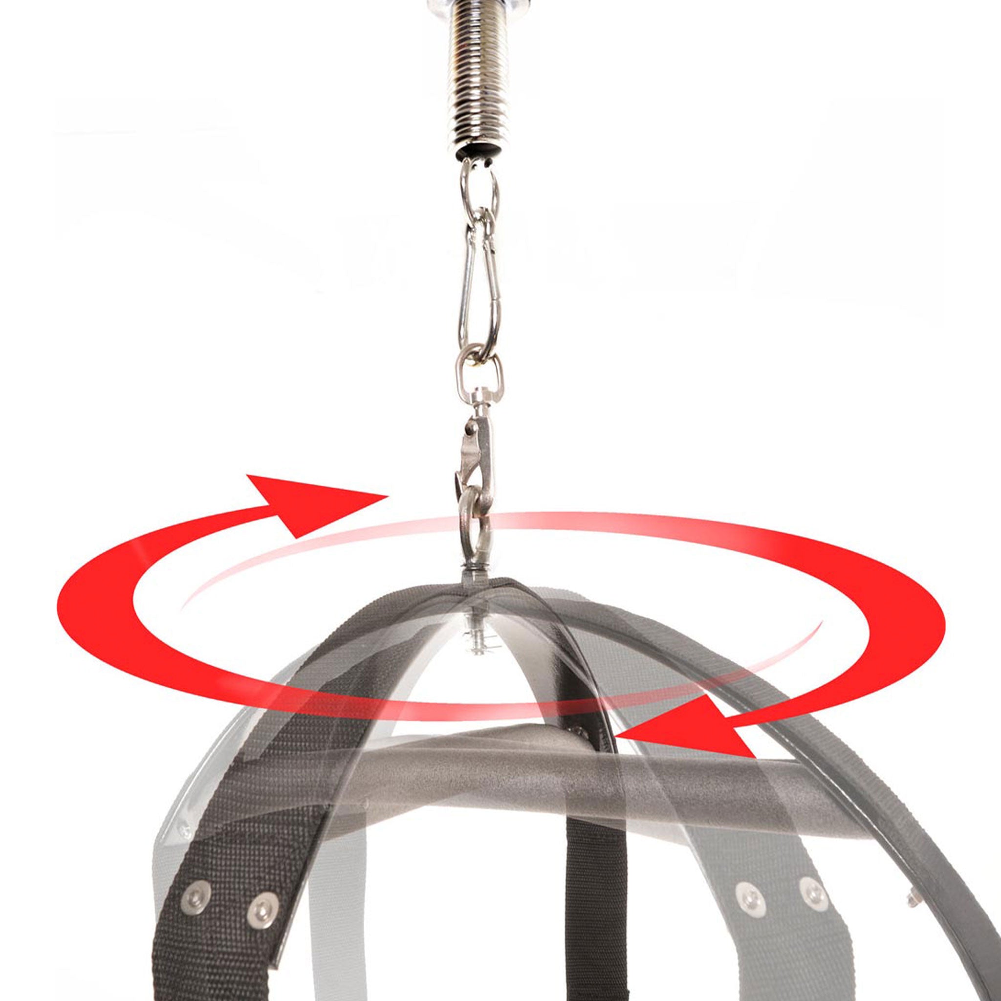 Nylon metal ABS-plastic neoprene sex-swing spinning-swing swing stirrups padded-stirrups padding connecting-hooks heavy-duty torsion-spring support-bar support weightless positions sex-positions stimulation stimulating swivel-clip deep-penetration fetish bdsm bondage submission domme dominatrix kink kinky kinky-play twist twisting twirl twirling spin spinning rotate rotation rotating unisex black