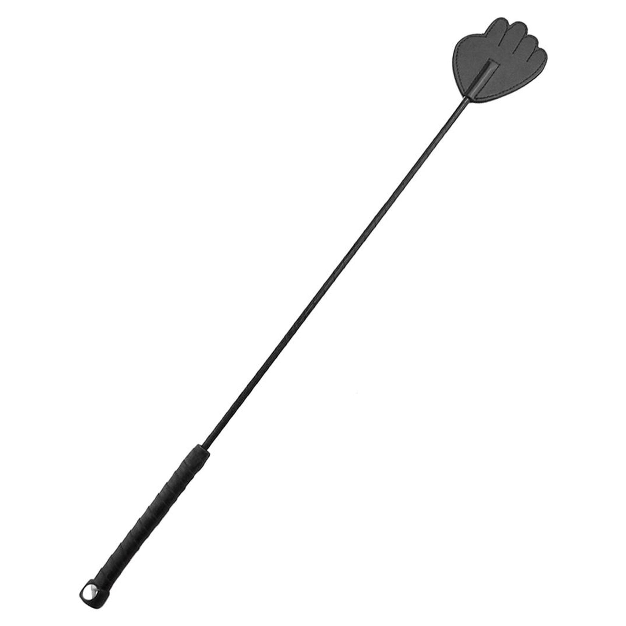 Leather plastic accessories riding-crop wrapped-leather hand-shaped leather-handle leather-head flexible-shaft medium-stiff handle-loop durable secure-grip fetish fashion alt-fashion roleplay role-play bondage bdsm bdsm-toys impact impact-toys impact-play kink kinky kinky-play kinky-toys pain spanking discipline adult-toys black