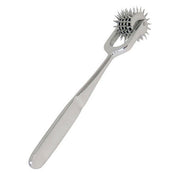 Stainless-steel chrome crome-plated metallic pinwheel pin wheel pin-wheel rolling rotating spikes spiked spiky wartenburg neurological sensation prickly kink kinky kinky-play electro bondage bdsm sadism masochism sadomasochism medical medical-toys adult-toys silver