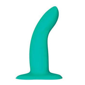 Silicone dildo dong non-vibe non-vibrating strap-on strapon play harness compatible gspot g-spot p-spot pspot prostate slim shaft flexible bendable positionable customizable wide suction-cup curved pronounced head waterproof adult-toys blue caribbean-blue 