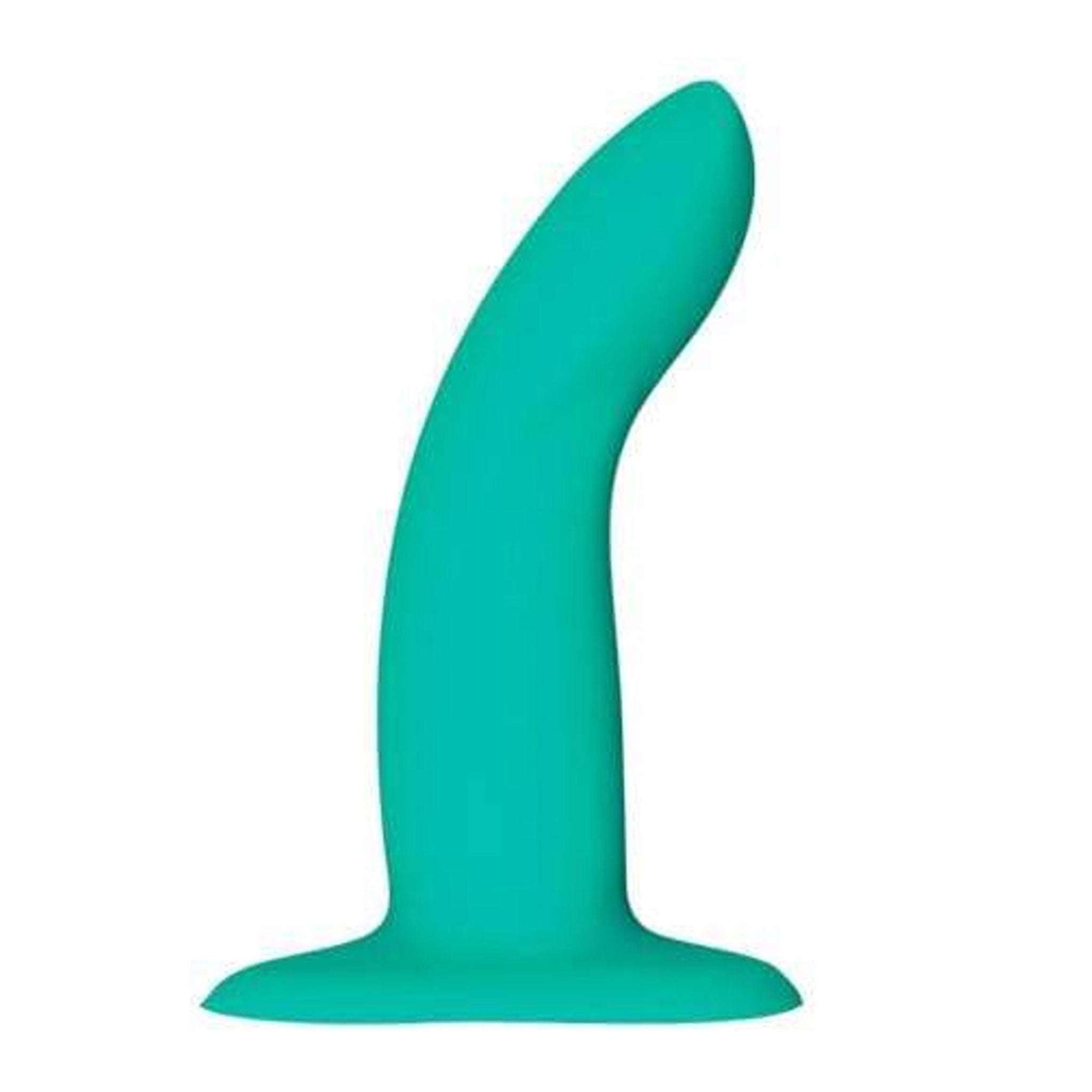Silicone dildo dong non-vibe non-vibrating strap-on strapon play harness compatible gspot g-spot p-spot pspot prostate slim shaft flexible bendable positionable customizable wide suction-cup curved pronounced head waterproof adult-toys blue caribbean-blue 
