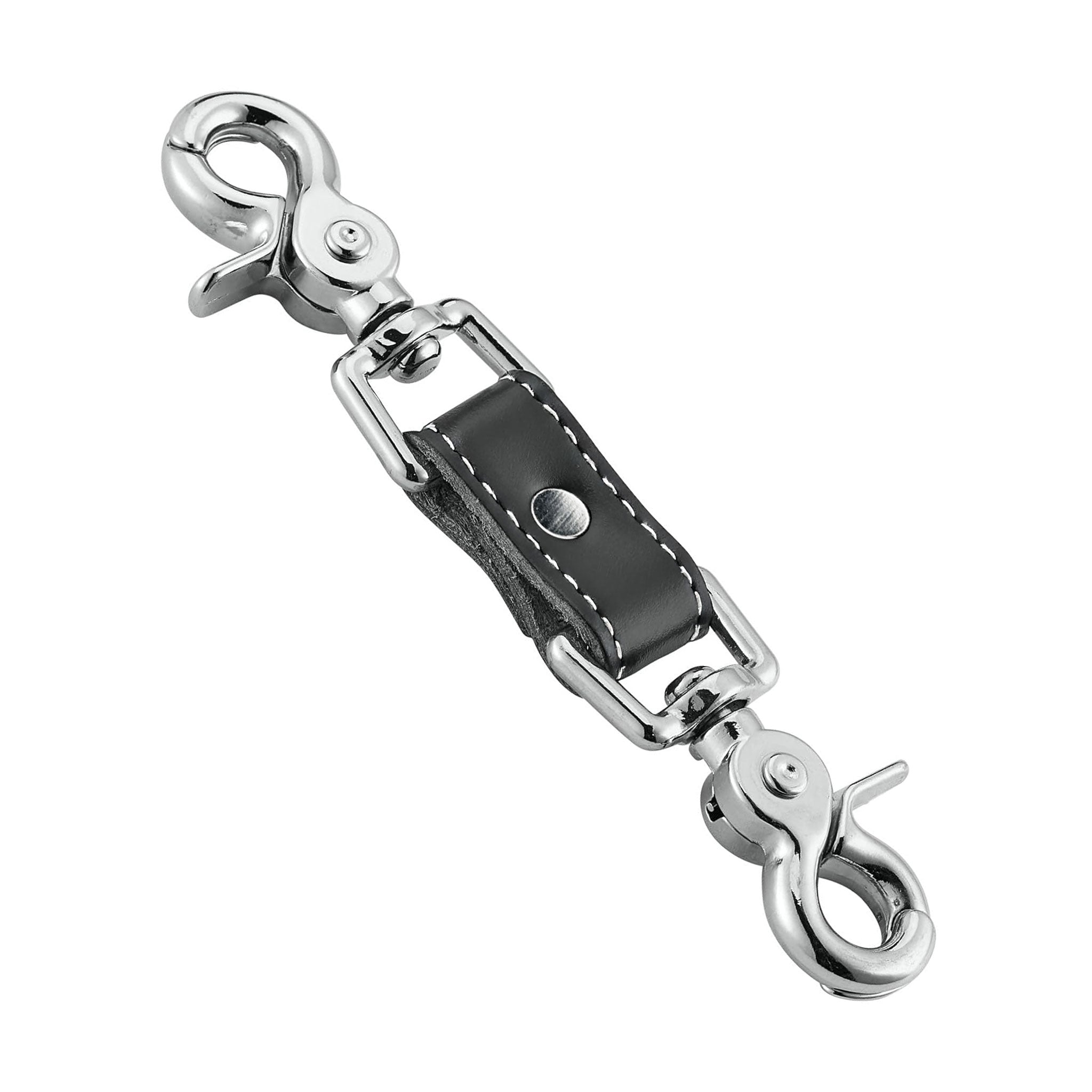 Leather genuine metal metallic trigger-clasp swivel-clasp swivel-head attach hook-on link whip flogger bondage bdsm kink kinky kinky-play impact impact-toys adult-toys black