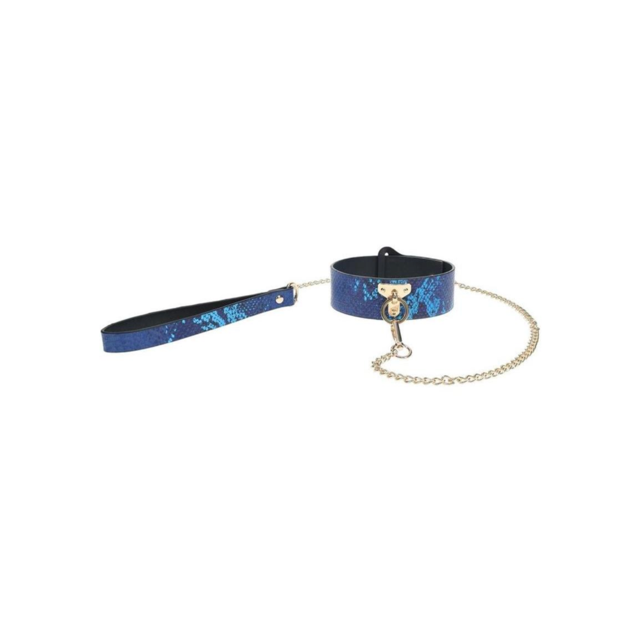 Metallic Croc Collar | Chic collar with leash for stylish bondage play