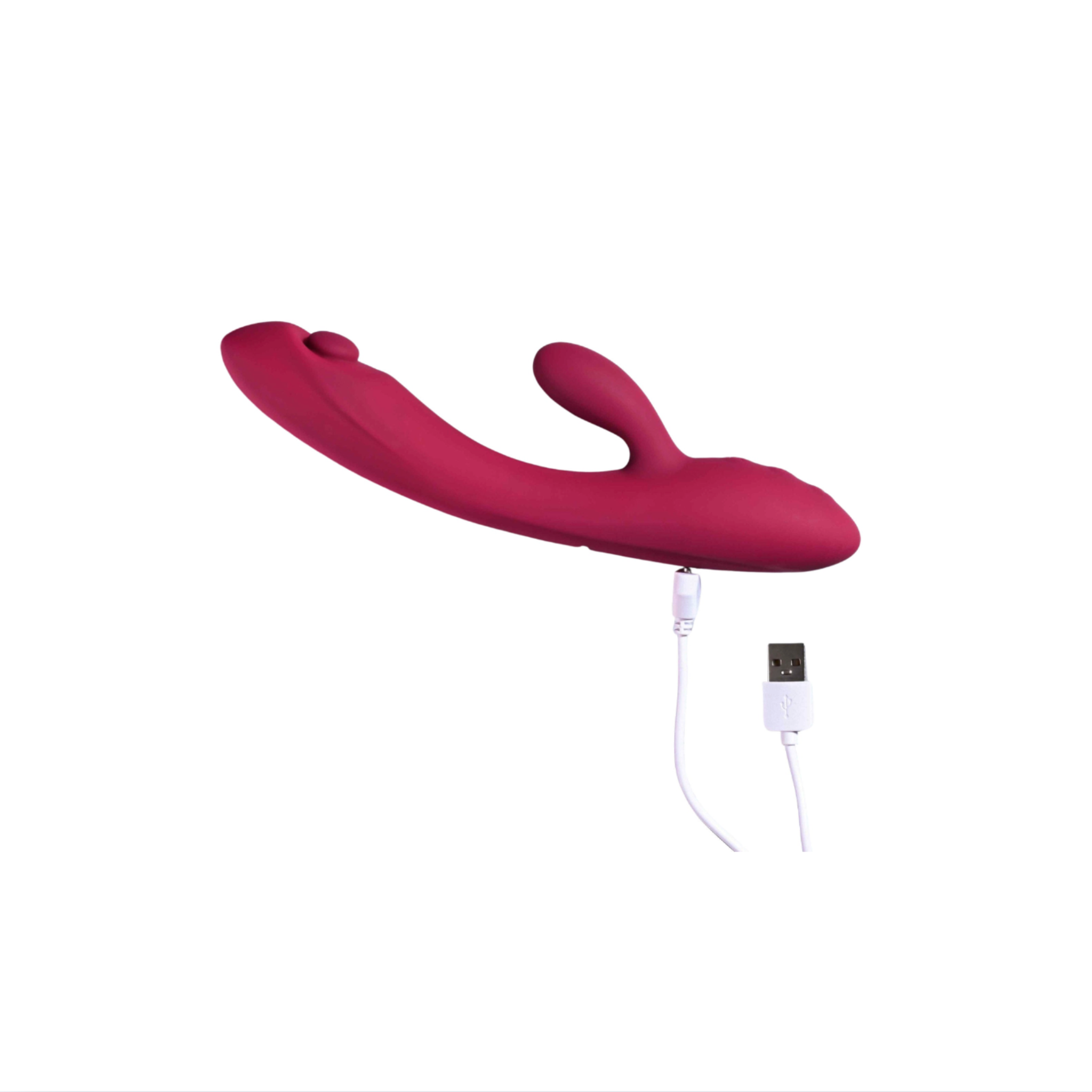 Silicone Vibrator G-Spot Stroking Dual Vibrator, 10 different speeds & patterns
